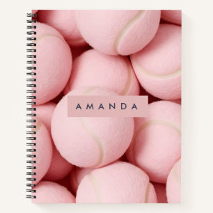 Persoonlijke Pastel Chic Roze Tennisbal Notitieboek