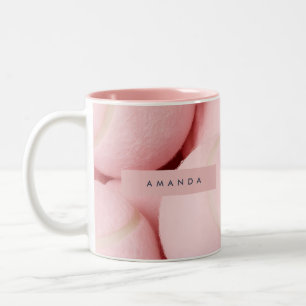 Persoonlijke Pastel Chic Roze Tennisbal Tweekleurige Koffiemok