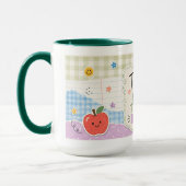 Persoonlijke Pastel Gingham Lesgeven Met Hart Mok (Links)