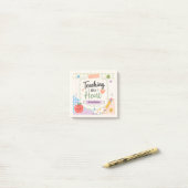 Persoonlijke Pastel Gingham Lesgeven Met Hart Post-it® Notes (Op bureau)