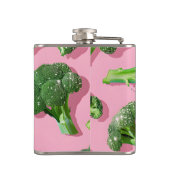 Persoonlijke Pastel Glitter Groen Broccoli Heupfles (Achterkant)