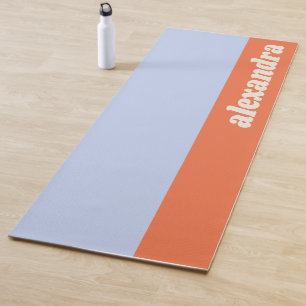 Persoonlijke pastel kleurblok blauw en oranje yogamat