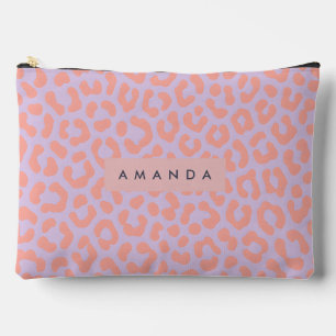 Persoonlijke Pastel Koraal en Lila Luipaardprint Etui