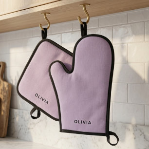 Persoonlijke Pastel Lavendel Ovenwant & Pannenlap Set