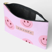 Persoonlijke pastel lavendel & roze smiley face etui (Open)