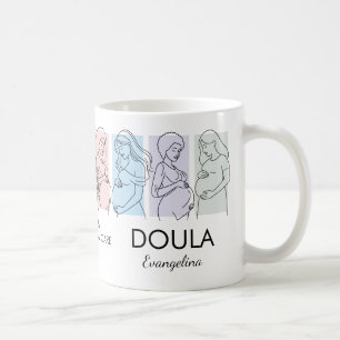 Persoonlijke Pastel Lijnkunst DOULA Koffiemok