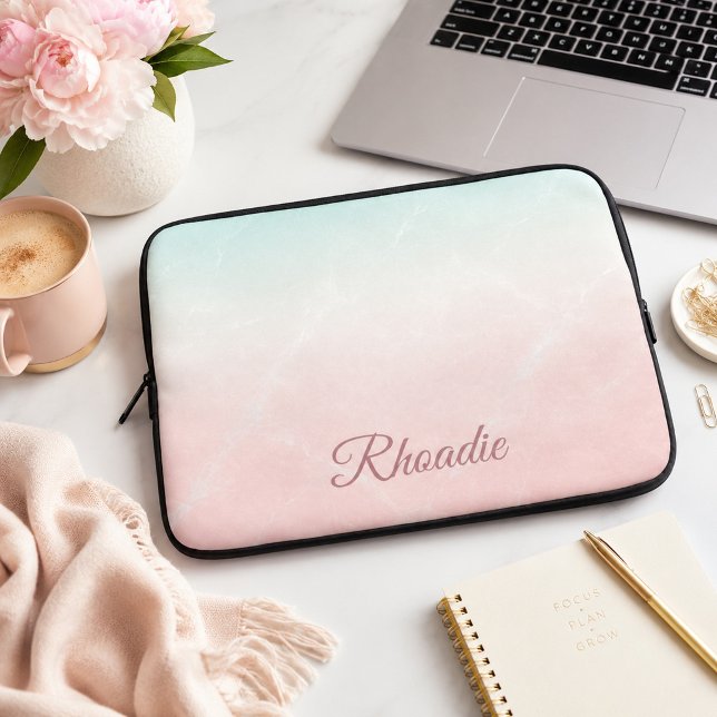 Persoonlijke Pastel Marmer  Laptop Sleeve (Creator heeft geüpload)