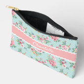 Persoonlijke Pastel Mintgroene Roze Rozen Kunst Etui (Open)