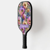 Persoonlijke Pastel Pioen Bloem Pickleball Paddle (Links)