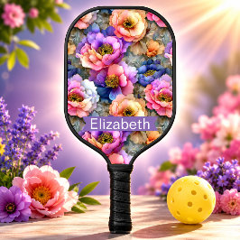 Persoonlijke Pastel Pioen Bloem Pickleball Paddle