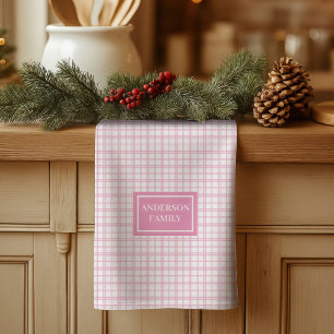Persoonlijke Pastel Plaid Handdoek Elegant Cadeau-