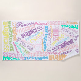 Persoonlijke pastel prinses woord of naam collage strandlaken