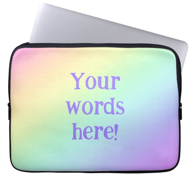 Persoonlijke Pastel Regenboog Gradiënt Laptop Sleeve (Voorkant)