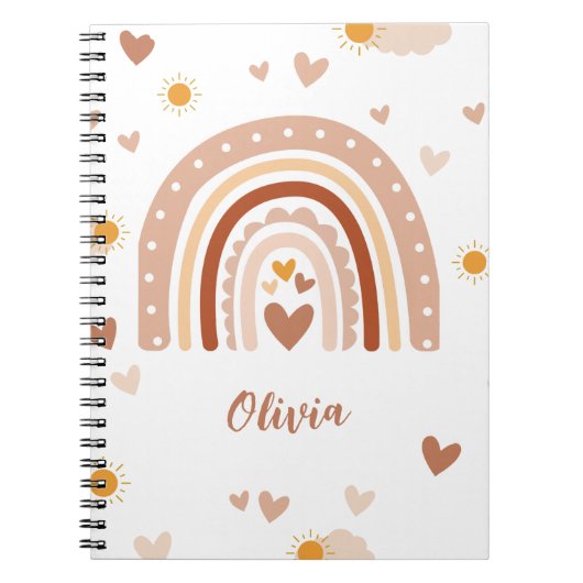 Persoonlijke Pastel Regenboog Notitieboek (Voorkant)