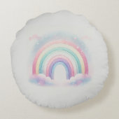 Persoonlijke Pastel Regenboog Ronde Kussen (Achterkant)
