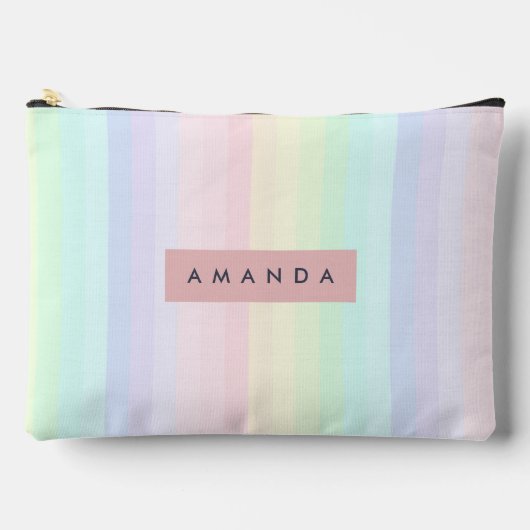 Persoonlijke Pastel Regenboog Streep Etui (Voorkant)