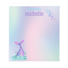 Persoonlijke Pastel Regenboog Zeemeermin Notitieblok