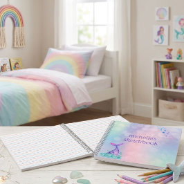 Persoonlijke Pastel Regenboog Zeemeermin Notitieboek