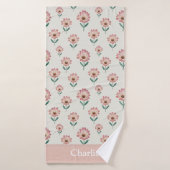 Persoonlijke Pastel Roze Bloem Kinderen Badhanddoek (Badhanddoek)