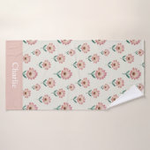 Persoonlijke Pastel Roze Bloem Kinderen Badhanddoek (Badhanddoek)