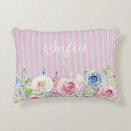 Persoonlijke Pastel Roze Boeket coquette Accent Kussen