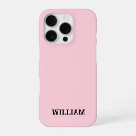 Persoonlijke Pastel Roze iPhone Hoes met Eigen Naa 16 Pro Hoesje