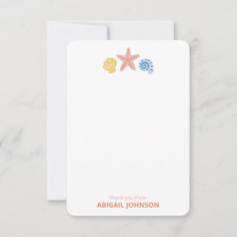 Persoonlijke Pastel Schelp Trio Bedankkaart
