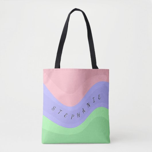 Persoonlijke Pastel Swirl | Tote Bag (Voorkant)