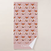 Persoonlijke Pastel Vos Kids Badhanddoek (Badhanddoek)
