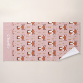 Persoonlijke Pastel Vos Kids Badhanddoek (Badhanddoek)