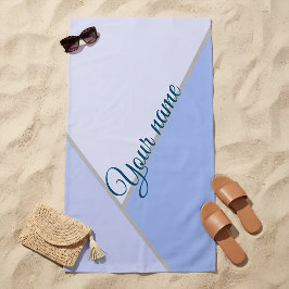 Persoonlijke Pastelblauwe ColorBlock Geometrisch Strandlaken