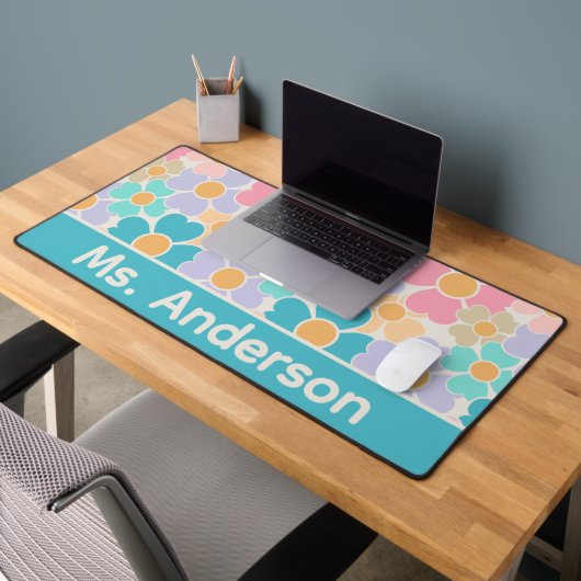 Persoonlijke Pastelbloemen Bureaumat (Kantoor 2)