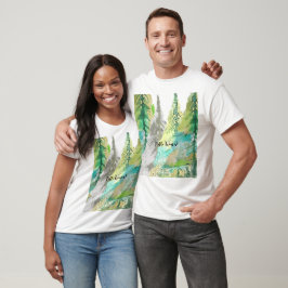 Persoonlijke Pastelgroene Abstracte Boom Waterverf T-shirt