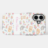 Persoonlijke Pastelkleur Kitten en Bloemige Naam A Case-Mate iPhone Case (Achterkant (horizontaal))