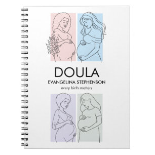 Persoonlijke Pastelkleur Lijnkunst DOULA Notitieboek