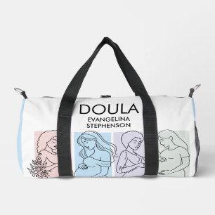 Persoonlijke Pastelkleur Lijnkunst DOULA Overnacht Plunjezak