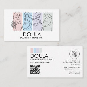 Persoonlijke Pastelkleur Lijnkunst DOULA Visitekaartje