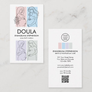 Persoonlijke Pastelkleur Lijnkunst DOULA Visitekaartje