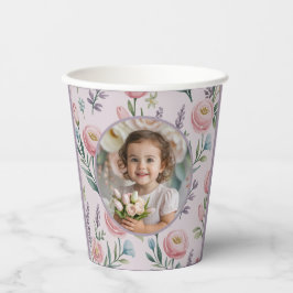 Persoonlijke Pastelkleurige Bloem Foto Kinderverja Papieren Bekers