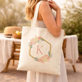 Persoonlijke Pastelkleurige Bloemenkrans Bruidsmei Tote Bag