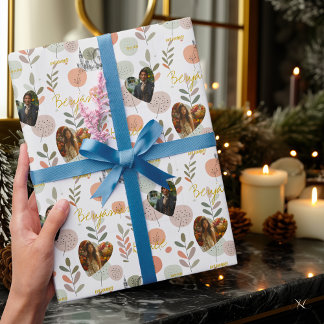 Persoonlijke Pastelkleurige Botanische Afbeeldinge Cadeaupapier