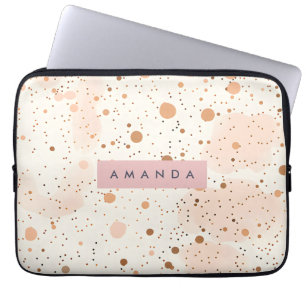Persoonlijke Pastelkleurige Confetti Stippen Stijl Laptop Sleeve