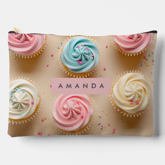 Persoonlijke Pastelkleurige Cupcake Strooisel Etui (Voorkant)