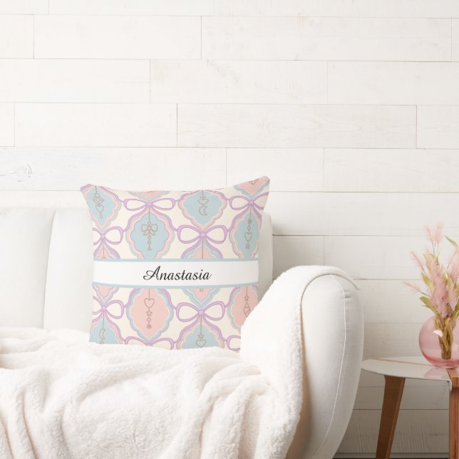 Persoonlijke Pastelkleurige Decoratie Meisje Roze  Kussen (Bank)