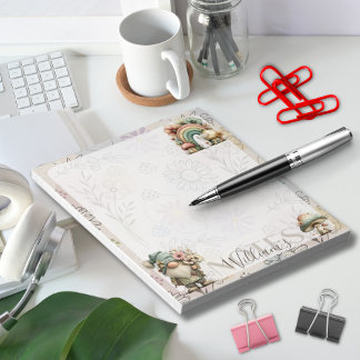 Persoonlijke Pastelkleurige Gnome & Paddenstoel Bl Notitieblok