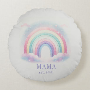 Persoonlijke Pastelkleurige Regenboog Ronde Kussen
