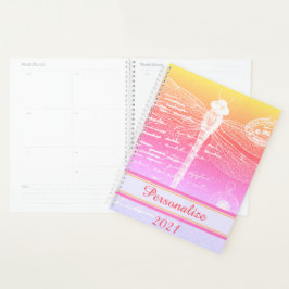 Persoonlijke pastelkleurige verloop libel planner