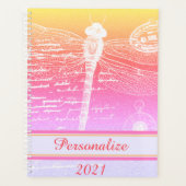 Persoonlijke pastelkleurige verloop libel planner (Voorkant)