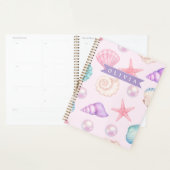 Persoonlijke Pastelkleurige Zeeschel Kust Aangepas Planner (Display)