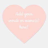 Persoonlijke pastelroze hartstickers hart sticker (Voorkant)